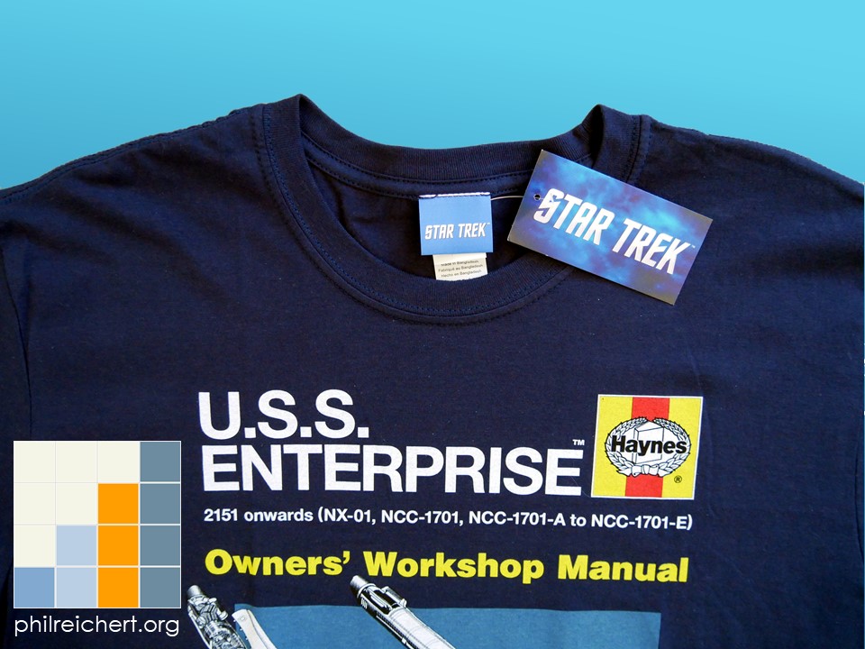 Star Trek Haynes USS Enterprise t-shirt collar inset