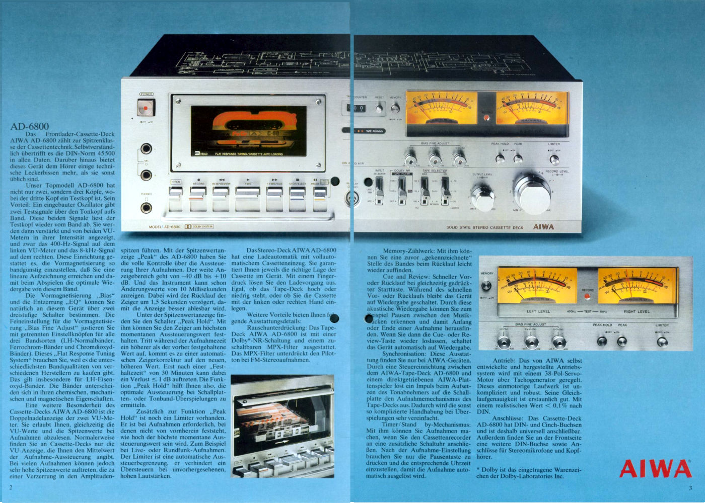 AIWA AD-6800 cassette deck
