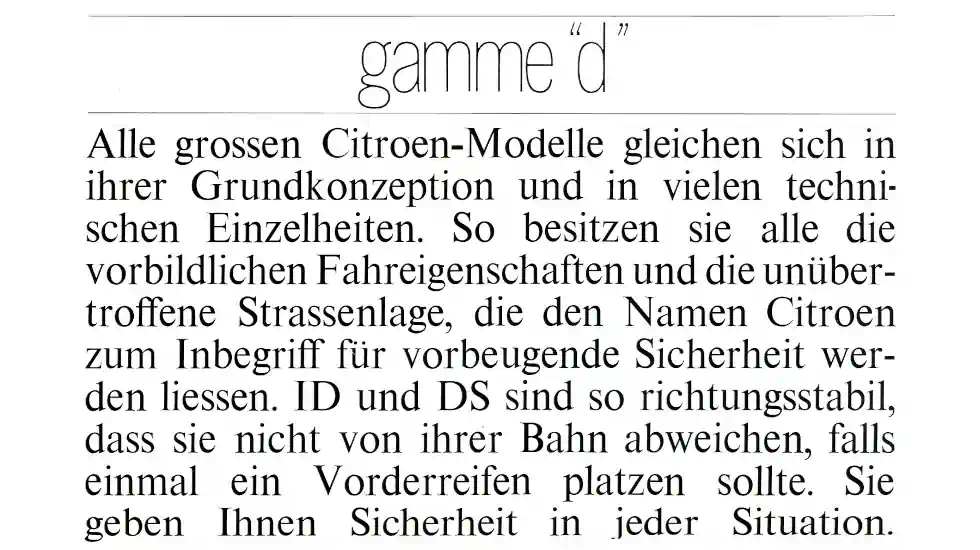 Citroën DS gamme d