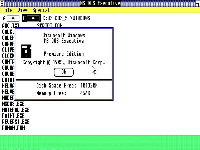 Microsoft MS-DOS Executive screenshot