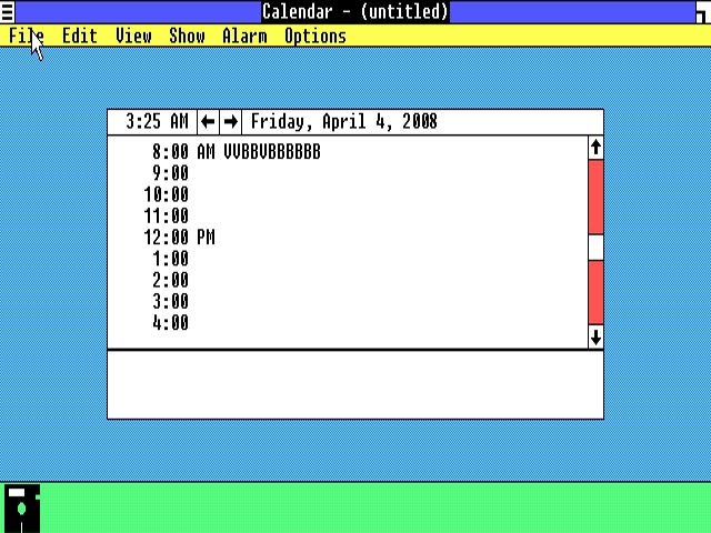 Microsoft Windows Calendar screenshot