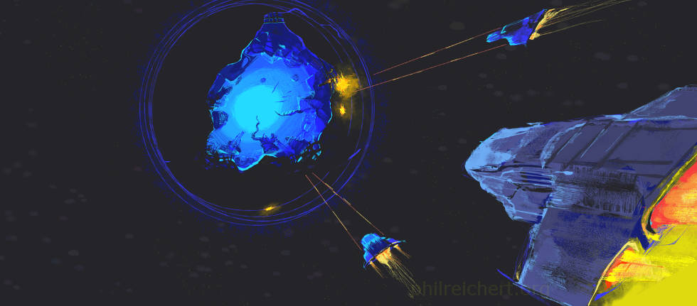 Invading Dyson Sphere under attack by hume spaceships