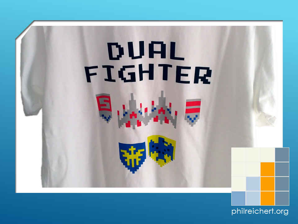Dual fighter feature print on T-Shirt