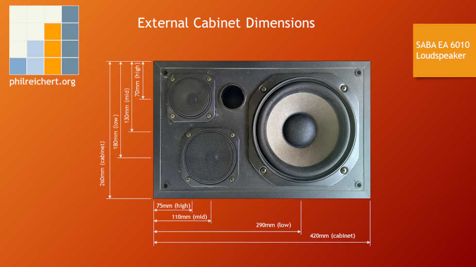 SABA EA 6010 loudspeaker - external cabinet dimensions